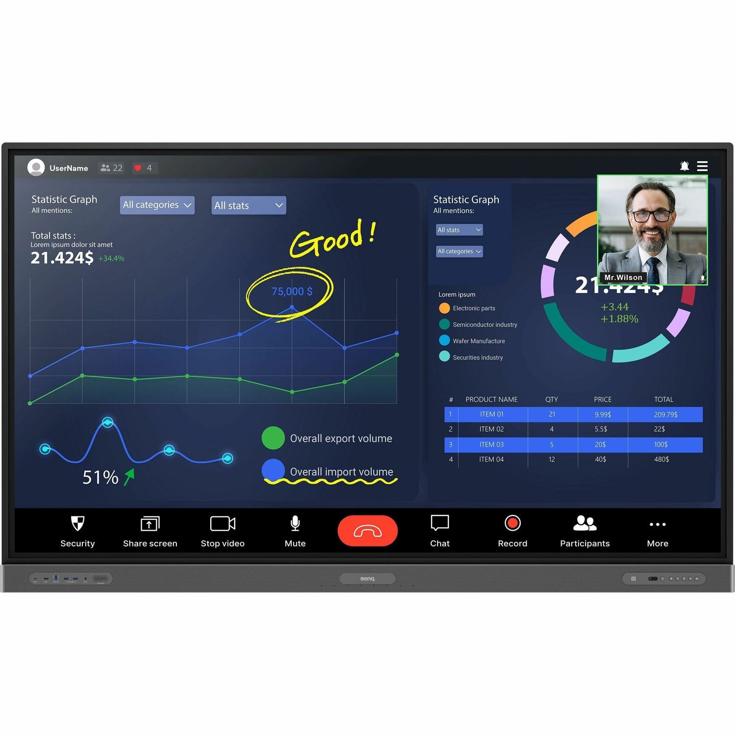 BenQ Board Pro RP8603 4K UHD LCD Collaboration Display