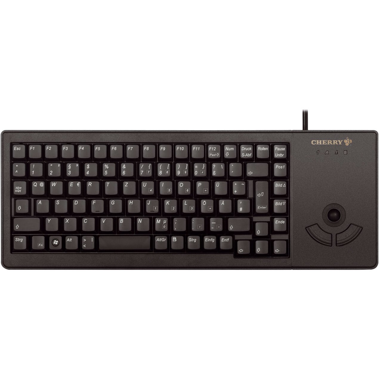 CHERRY G84-5400 Keyboard - Cable Connectivity - USB Interface - Trackball - French - AZERTY Layout - Black