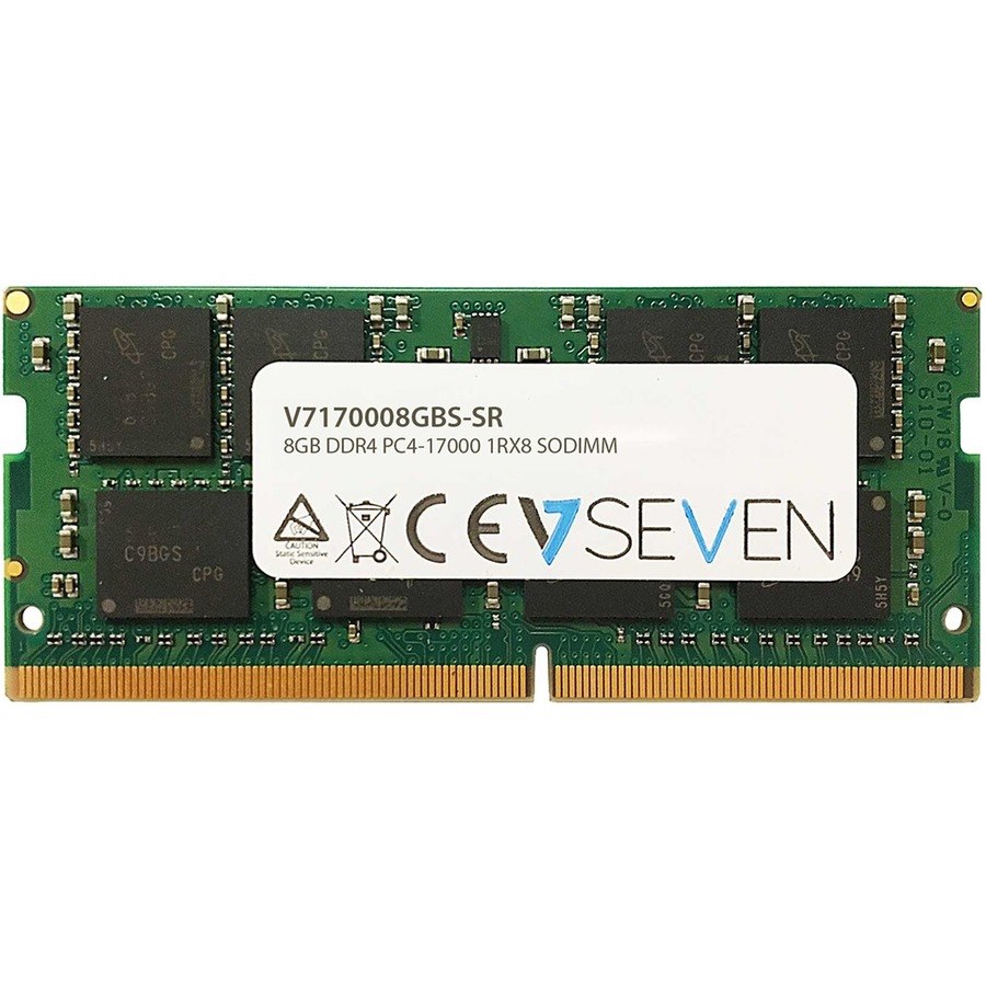 V7 V7170008GBS-SR RAM Module - 8 GB - DDR4-2133/PC4-17000 DDR4 SDRAM - 2133 MHz Single-rank Memory