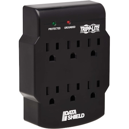 Eaton Tripp Lite Series 6-Outlet Surge Protector, Direct Plug-In, 750 Joules, Diagnostic LED, Black