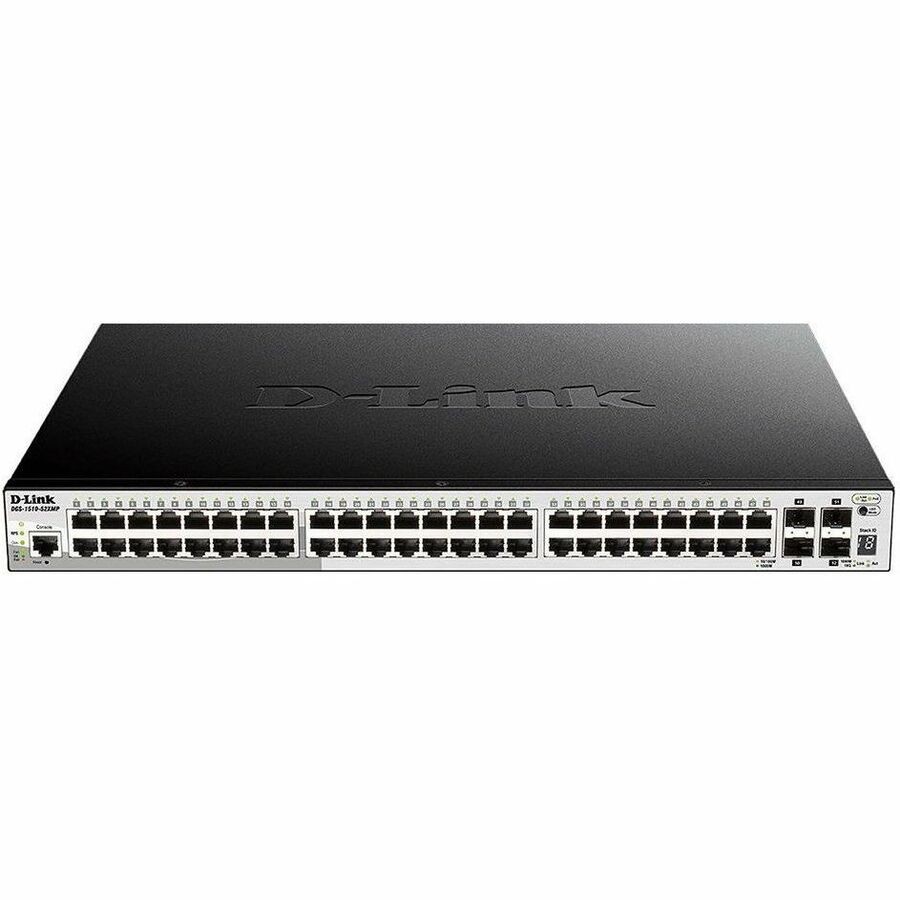 D-Link DGS-1510 DGS-1510-52XMP 48 Poorten Beheer mogelijk Ethernetswitch - Gigabit Ethernet, 10Gigabit Ethernet - 10/100/1000Base-T, 10GBase-X, 100Base-TX