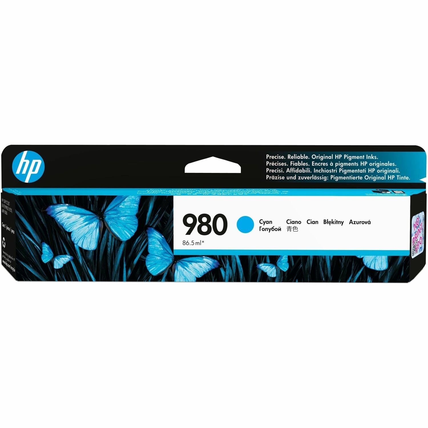 HP 980 (D8J07A) Origineel Inkjet Inktcartridge - Enkelstuksverpakking - Cyaan - 1 Stuk