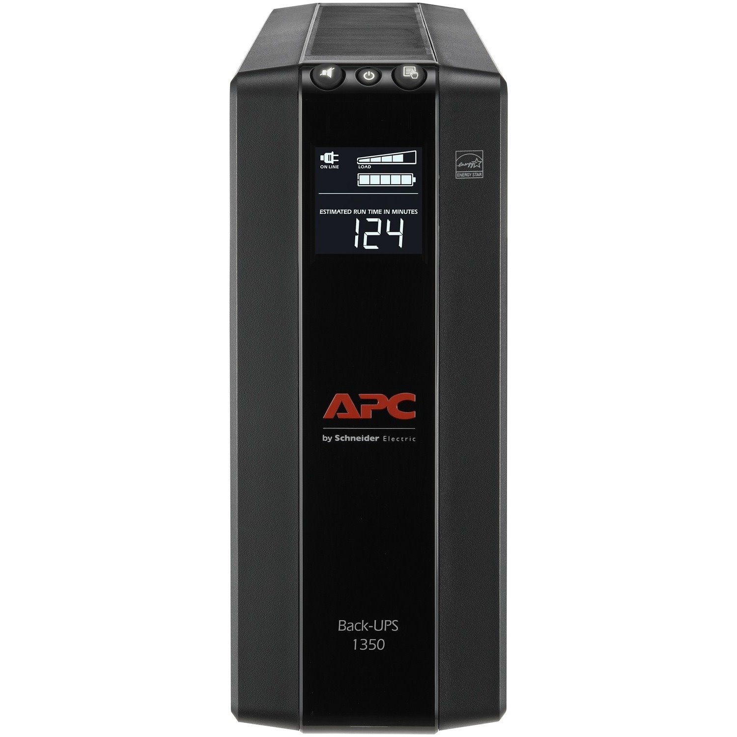 APC Back-UPS 1350, Compact Tower, 1350VA, 120V, AVR, LCD, 10 NEMA outlets (5 surge)