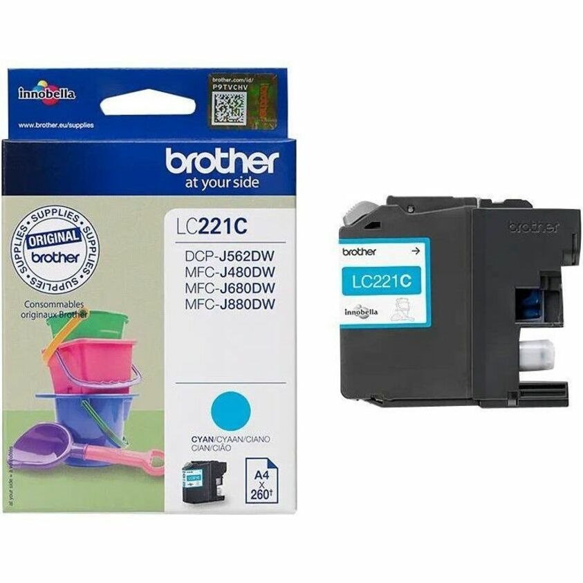 Brother LC221C Original Standard Yield Inkjet Ink Cartridge - Cyan Pack