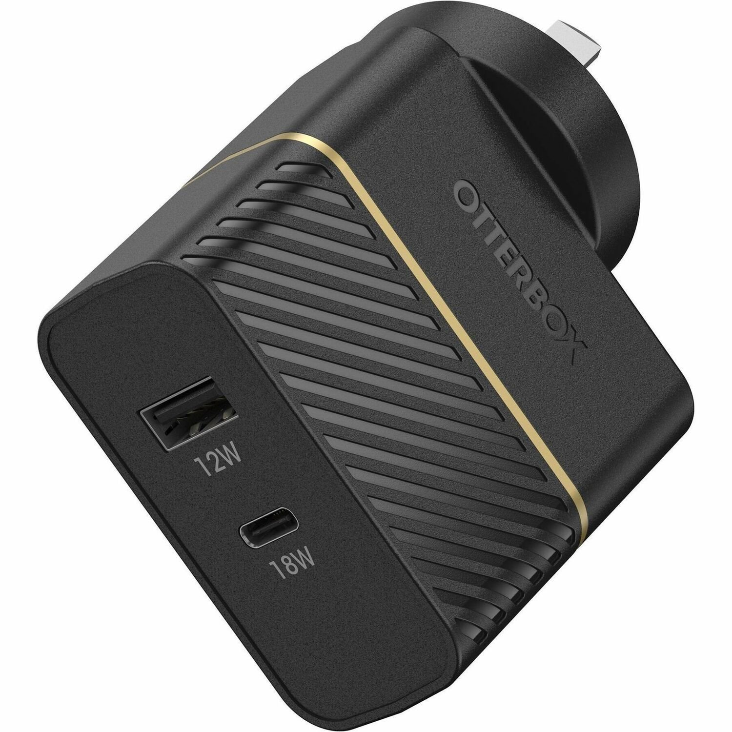 OtterBox Fast Charge Dual Port Wall Charger Usb-C And Usb-A 30W (Type I) Black Shimmer- Rugged And Built To Outlast, Ultra-Safe, Highly Efficient
