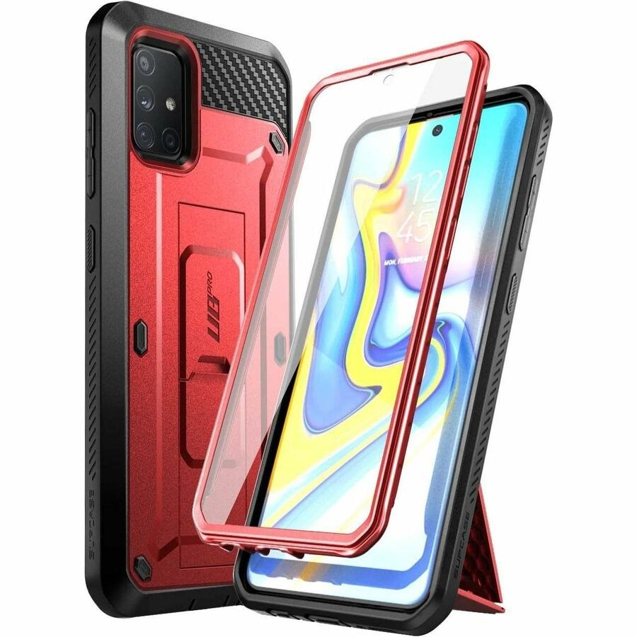 SUP Unicorn Beetle Pro Rugged Carrying Case (Holster) Samsung Galaxy A51 5G Smartphone - Metallic Red