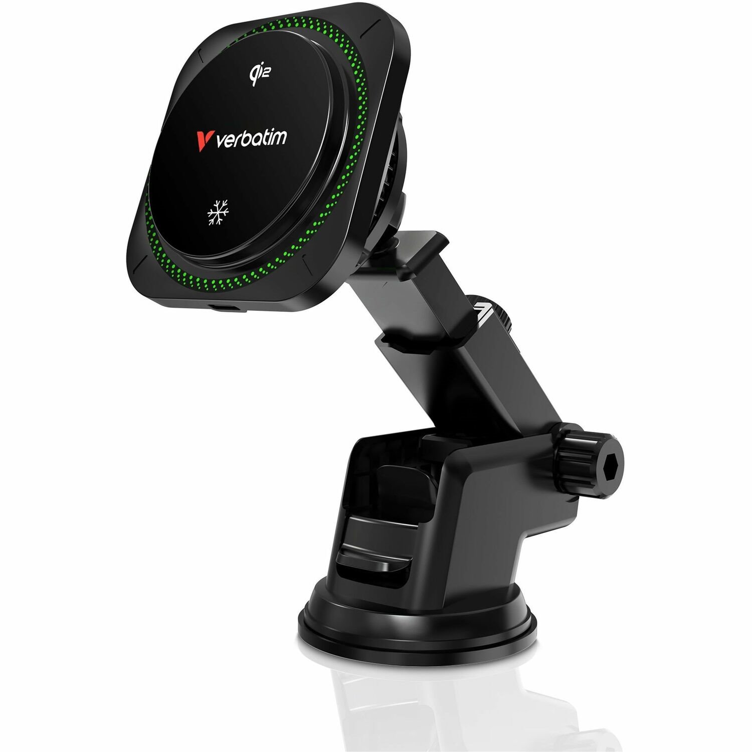 Verbatim Charge 'n' Drive Qi2 Magnetic Wireless Car Charger - RGB Lighting