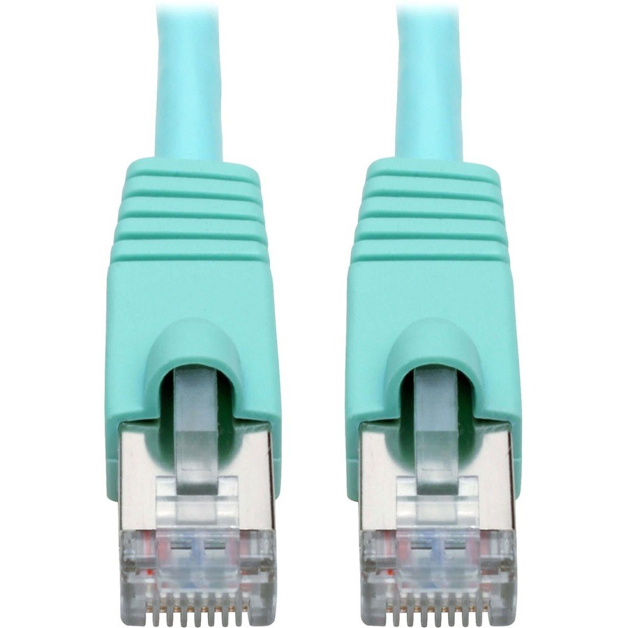 Eaton Tripp Lite Series Cat6a 10G Snagless Shielded STP Ethernet Cable (RJ45 M/M), PoE, Aqua, 10 ft. (3.05 m)