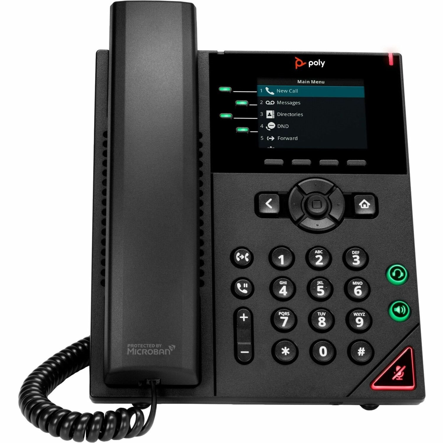 Poly VVX 250 IP Phone - Corded - Corded - Wall Mountable, Desktop - Black - TAA Compliant