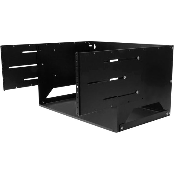 StarTech.com 2-Post 4U Open Frame Wall Mount Network Rack with Built-in Shelf and Adjustable Depth, Computer Rack for IT Equipment, TAA~