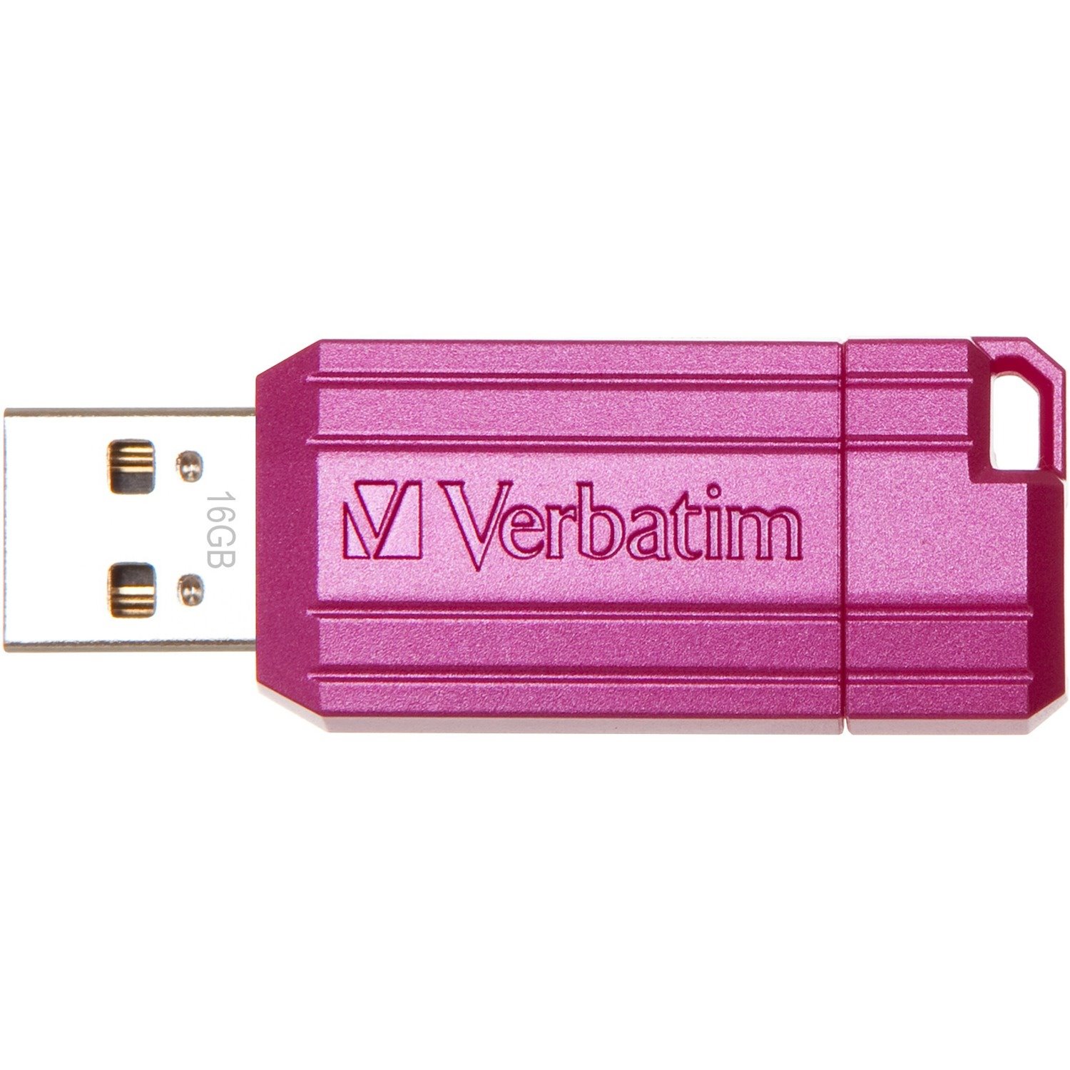 Verbatim PinStripe 16 GB USB 2.0 Flash Drive - Hot Pink