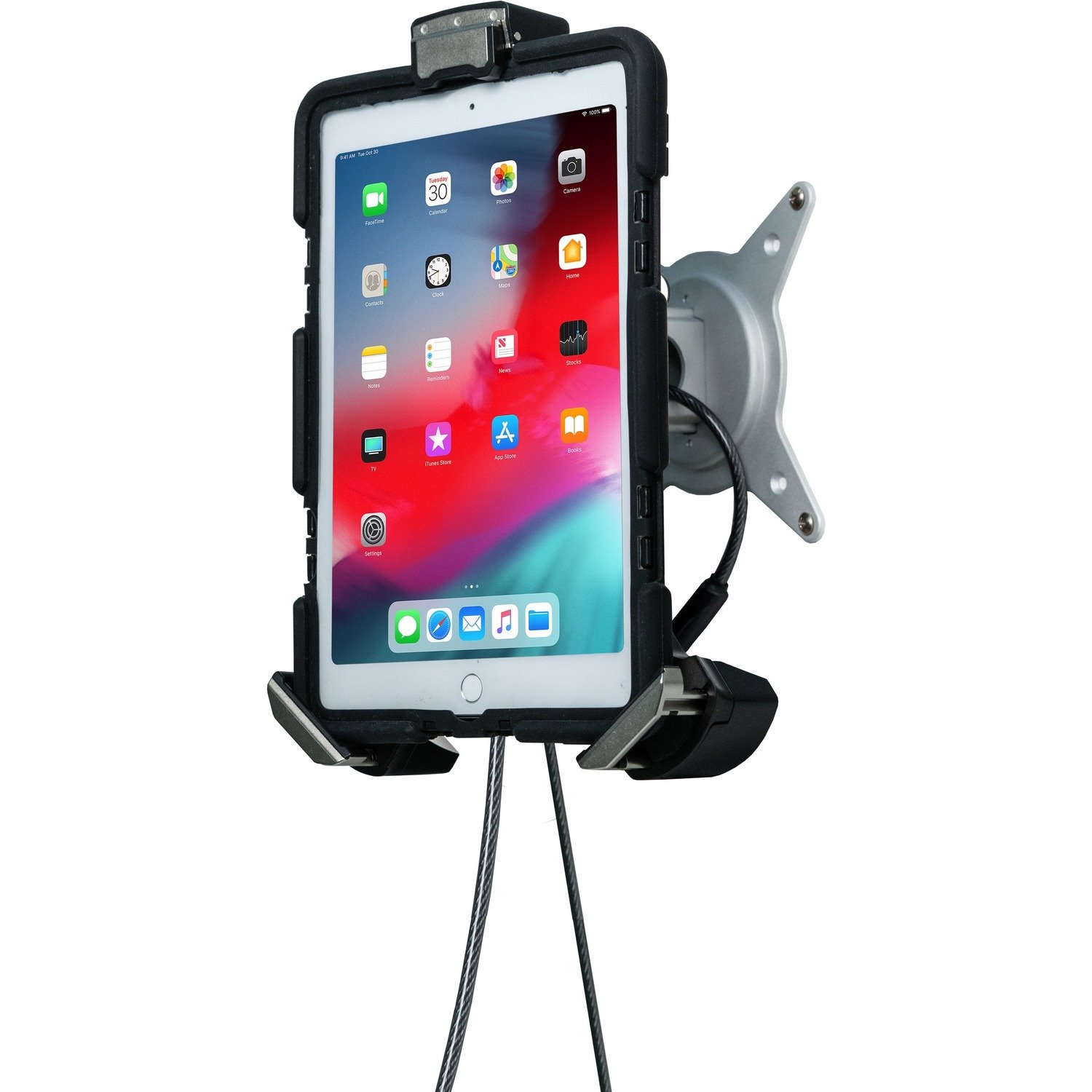 CTA Digital Tri-Grip Tablet Security Clasp with Quick-Connect VESA Mount for 7-13 inch tablets, including iPad 10.2-inch (7th/ 8th/ 9th Gen.)