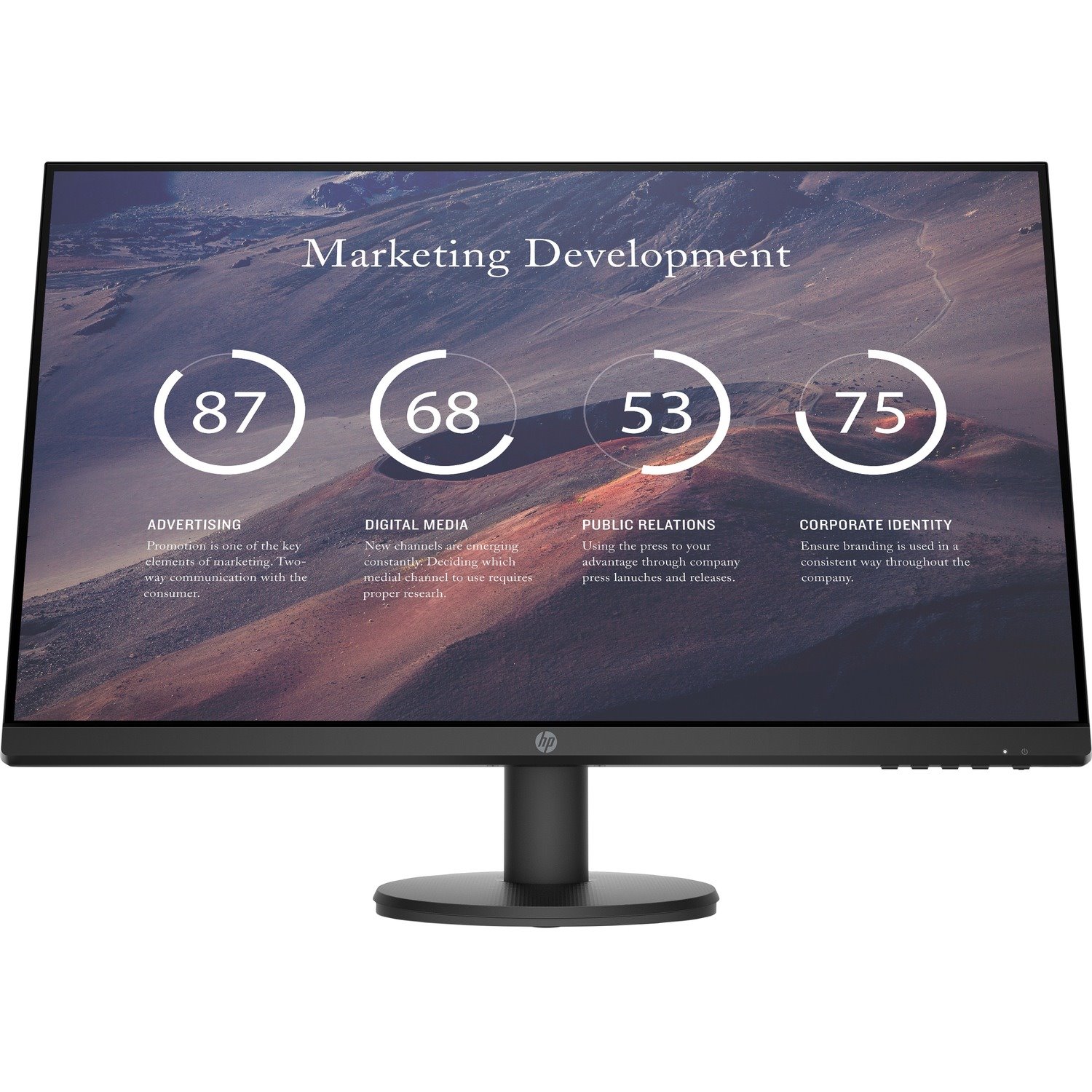 HP P27v G4 27" Class Full HD LCD Monitor - 16:9 - Black