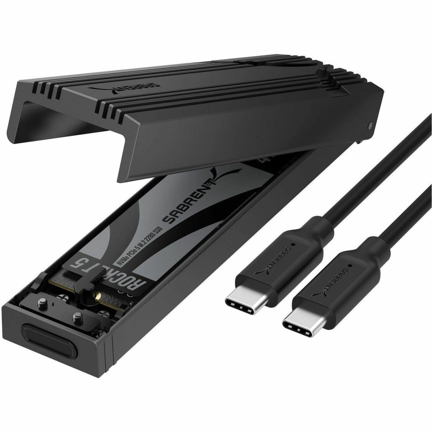 Sabrent Drive Enclosure PCI Express NVMe, M.2 - USB 3.2 (Gen 2) Type C Host Interface Portable - Space Gray