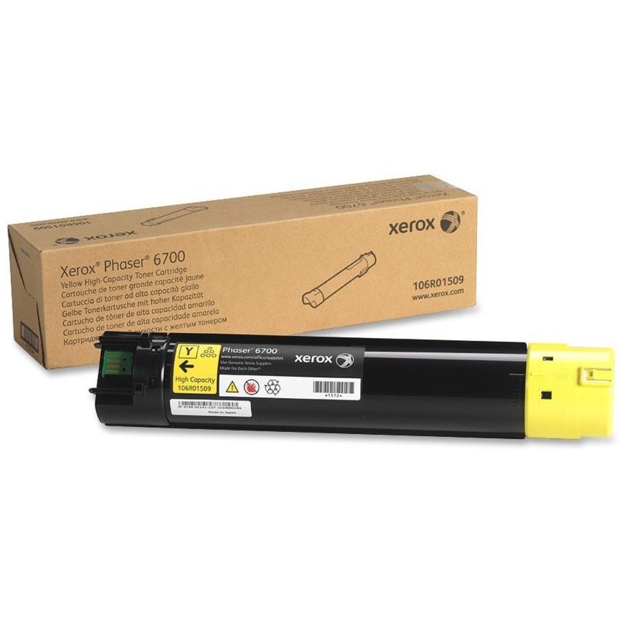 Xerox Genuine Phaser&trade; 6700 Yellow High capacity Toner Cartridge (12000 Pages) - 106R01509
