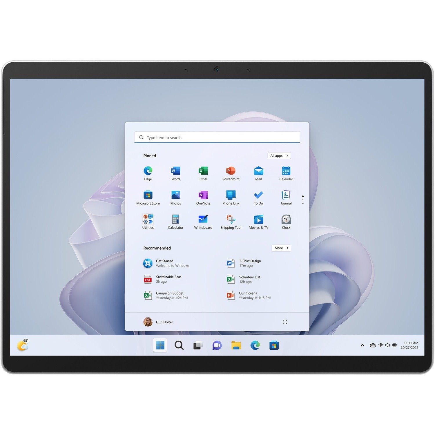 Microsoft Surface Pro 9 Tablet - 13" - 8 GB - 128 GB SSD - Windows 11 Pro - 5G - Platinum