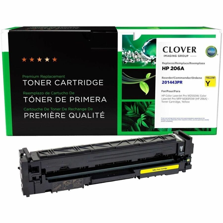 Clover Imaging Remanufactured Yellow Toner Cartridge (Reused OEM Chip) for HP 206A (W2112A)