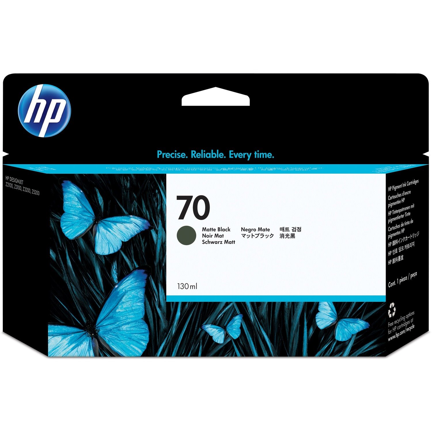 HP 70 Original Inkjet Ink Cartridge - Matte Black - 1 Each