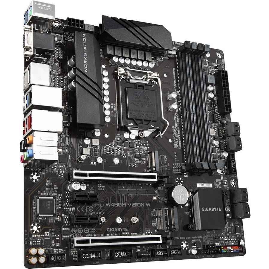 Gigabyte W480M VISION W Server Motherboard - Intel W480 Chipset - Socket LGA-1200 - Intel Optane Memory Ready - Micro ATX