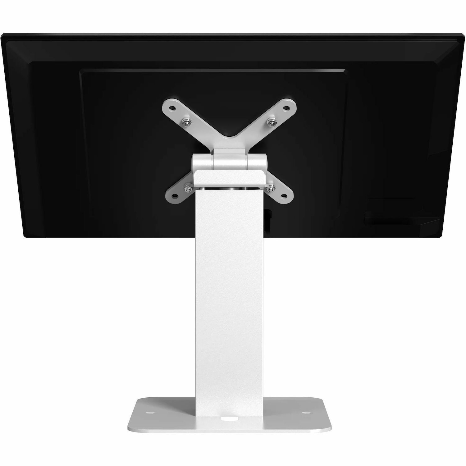 CTA Digital Desk Mount for Tablet, Display, Holder, Monitor, Enclosure, Kiosk - White - Landscape/Portrait