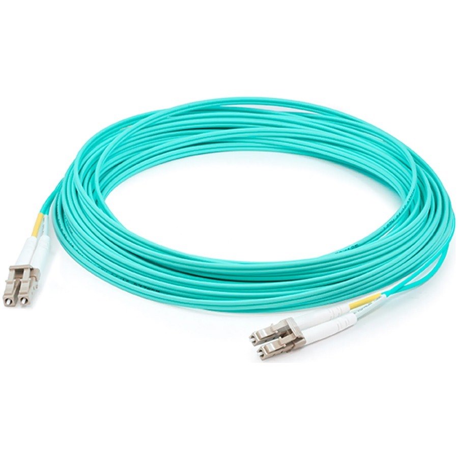 AddOn 250ft LC to LC Aqua OM4 Duplex OFNP (Plenum-Rated) Fiber Patch Cable