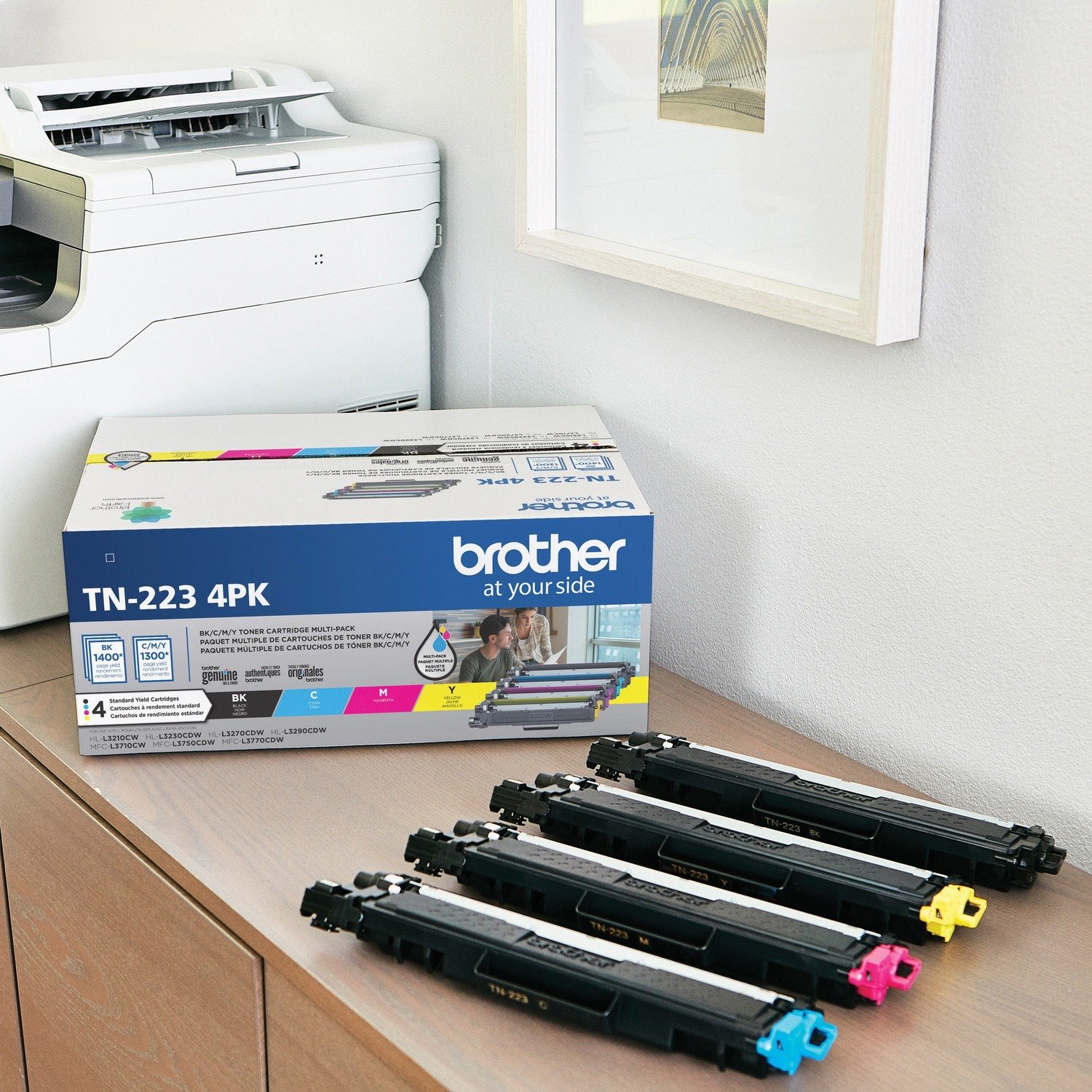 Brother TN223 Original Standard Yield Laser Toner Cartridge - Multi-pack - Black, Cyan, Magenta, Yellow - 4 / Box