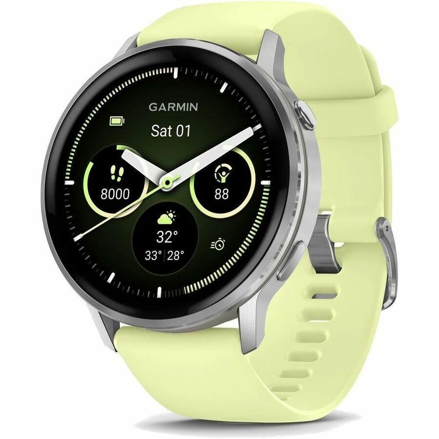 Garmin Venu 4 - 45 mm Silver with Citron Silicone band