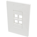 Eaton Tripp Lite Series 4-Port Keystone Single-Gang Faceplate, White, TAA