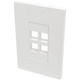 Eaton Tripp Lite Series 4-Port Keystone Single-Gang Faceplate, White, TAA