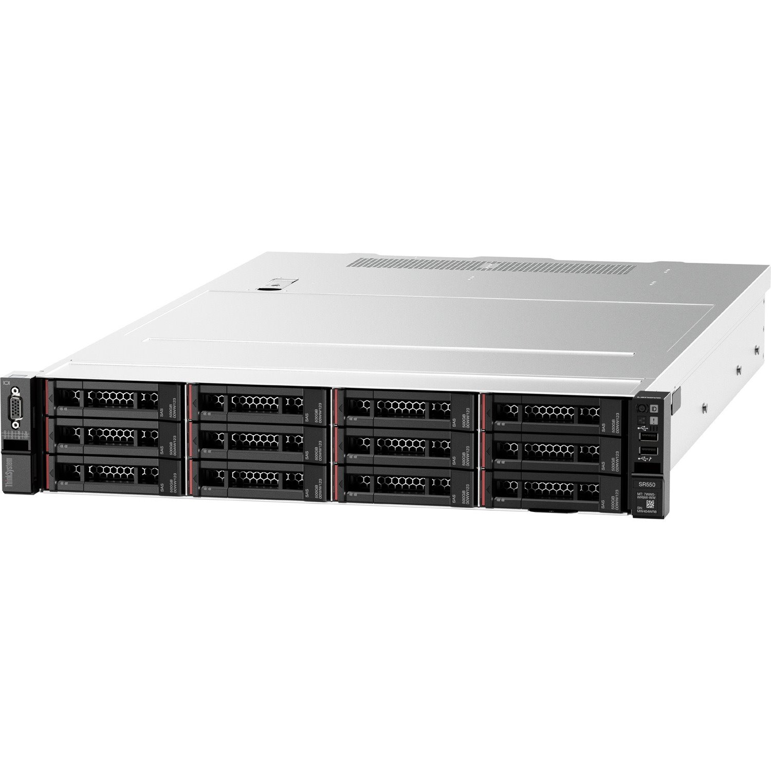 Lenovo ThinkSystem SR550 7X04A07LAU 2U Rack Server - 1 x Intel Xeon Silver 4208 2.10 GHz - 16 GB RAM - Serial ATA/600, 12Gb/s SAS Controller