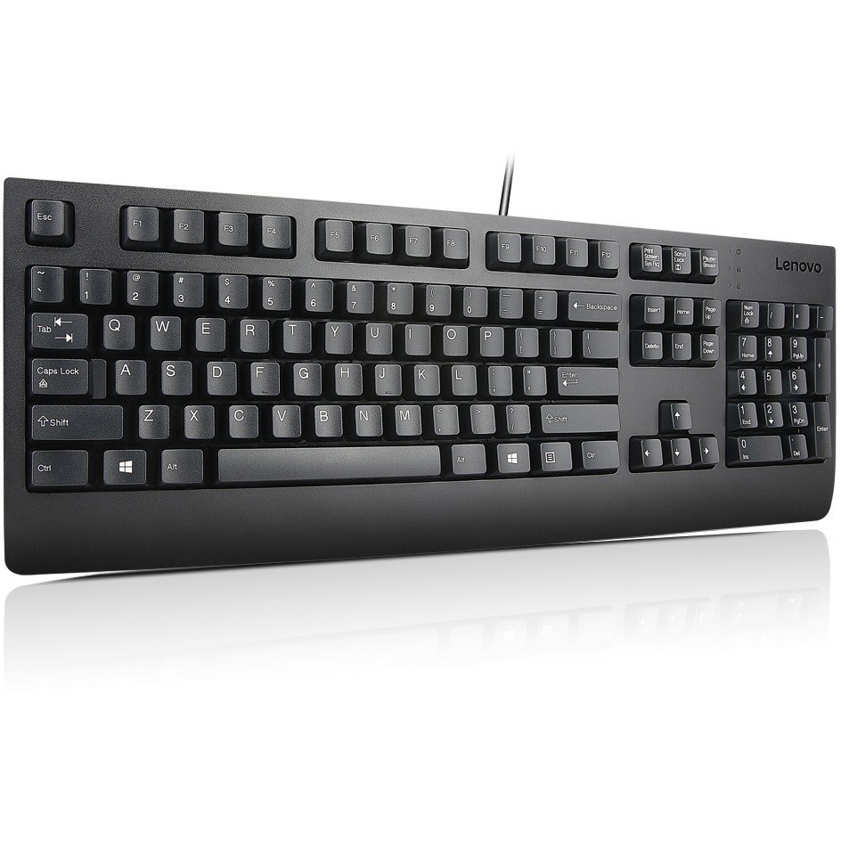 Lenovo Preferred Pro II Keyboard - Cable Connectivity - USB 2.0 Interface - Greek - QWERTY Layout - Black