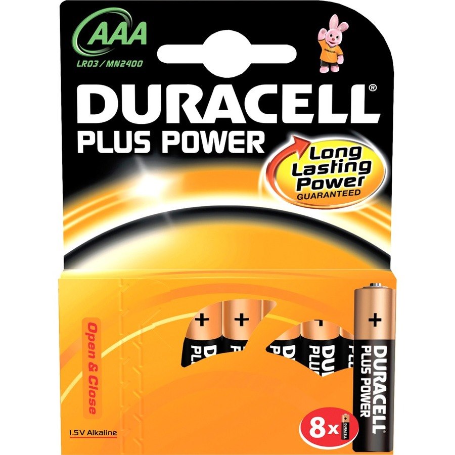 Duracell Plus Power MN2400 Battery - Alkaline Manganese Dioxide - 8Pack
