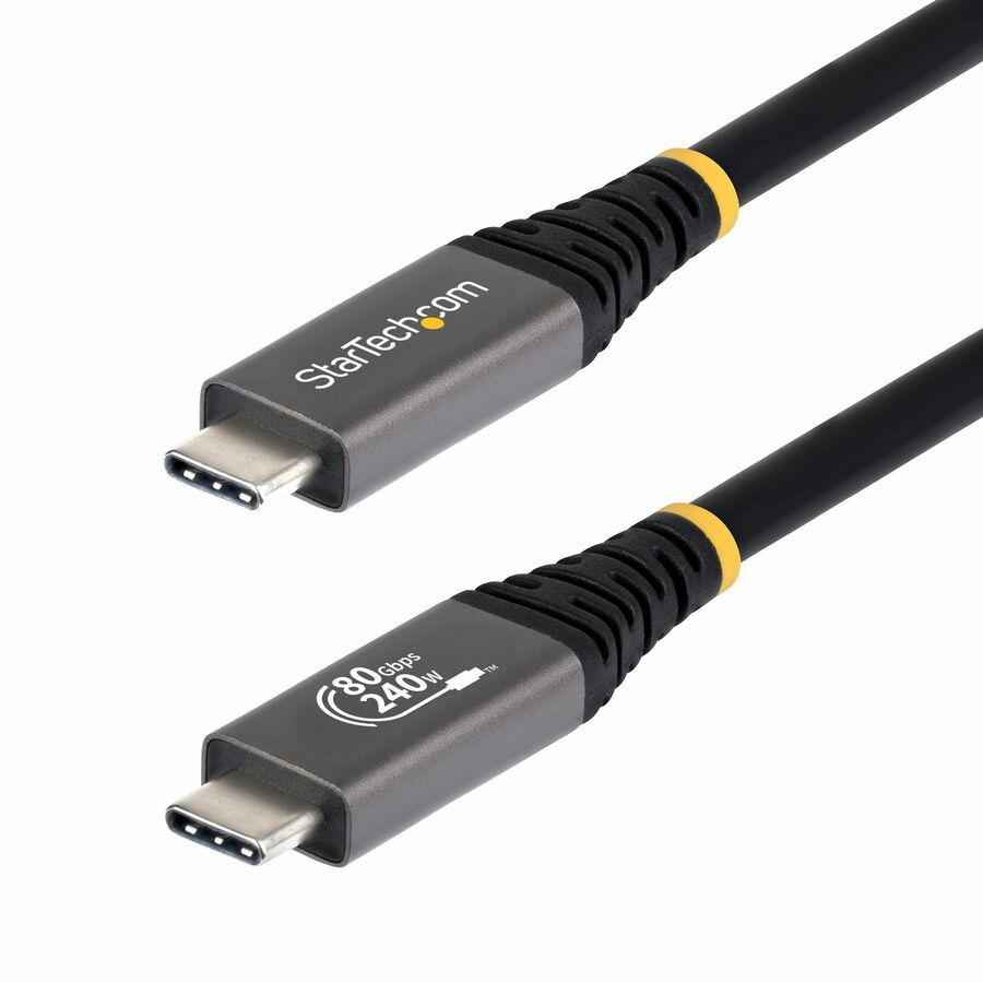 StarTech.com 1m (3.3ft) USB4 Cable, 80Gbps, USB-IF Certified USB-C Cable, 240W, 8K 120Hz/4K 240Hz DP2.1, Thunderbolt 4 Compatible, Black