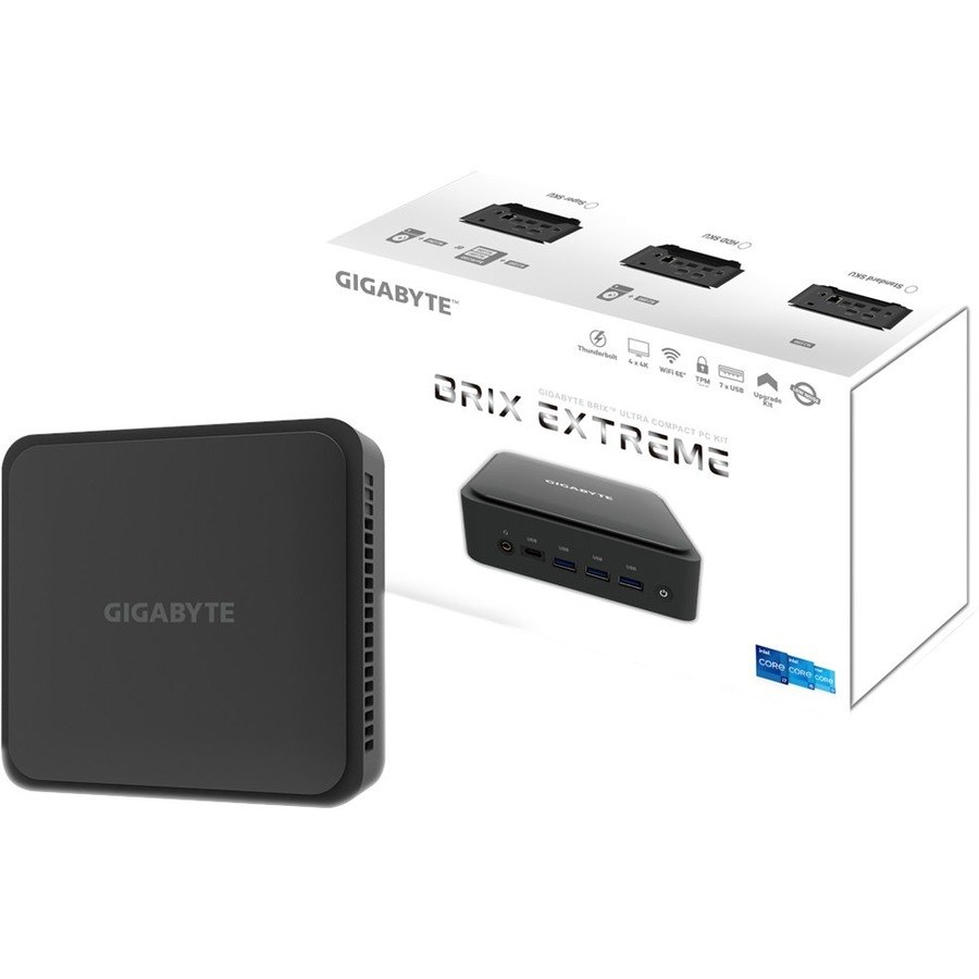 Gigabyte BRIX Extreme GB-BEI7-1260 Barebone System - Mini PC - Intel Core i7 12th Gen i7-1260P 2.10 GHz Dodeca-core (12 Core)