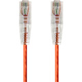 Monoprice SlimRun Cat6 28AWG UTP Ethernet Network Cable, 1ft Orange