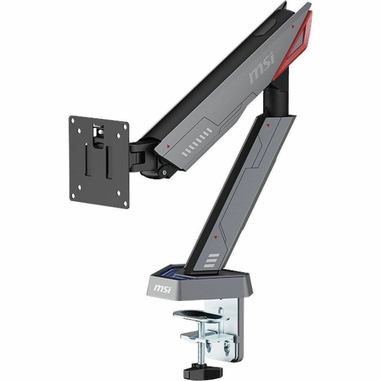 MSI Mounting Arm for Monitor, Flat Panel Display, Curved Screen Display - Matte Black, Painted Gray