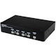 StarTech.com 4 Port DVI + USB KVM Switch with Audio - KVM switch - USB 2.0 Hub - 2 ports - 1 local user - 1U