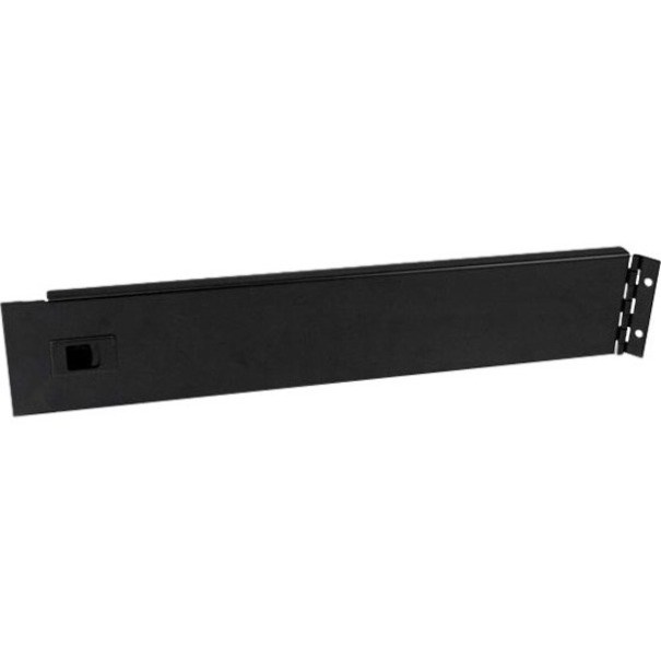 StarTech.com Blanking Panel - 2U - Hinged Rack Panel - 19in - Steel - Black - TAA Compliant - Tool-less Installation