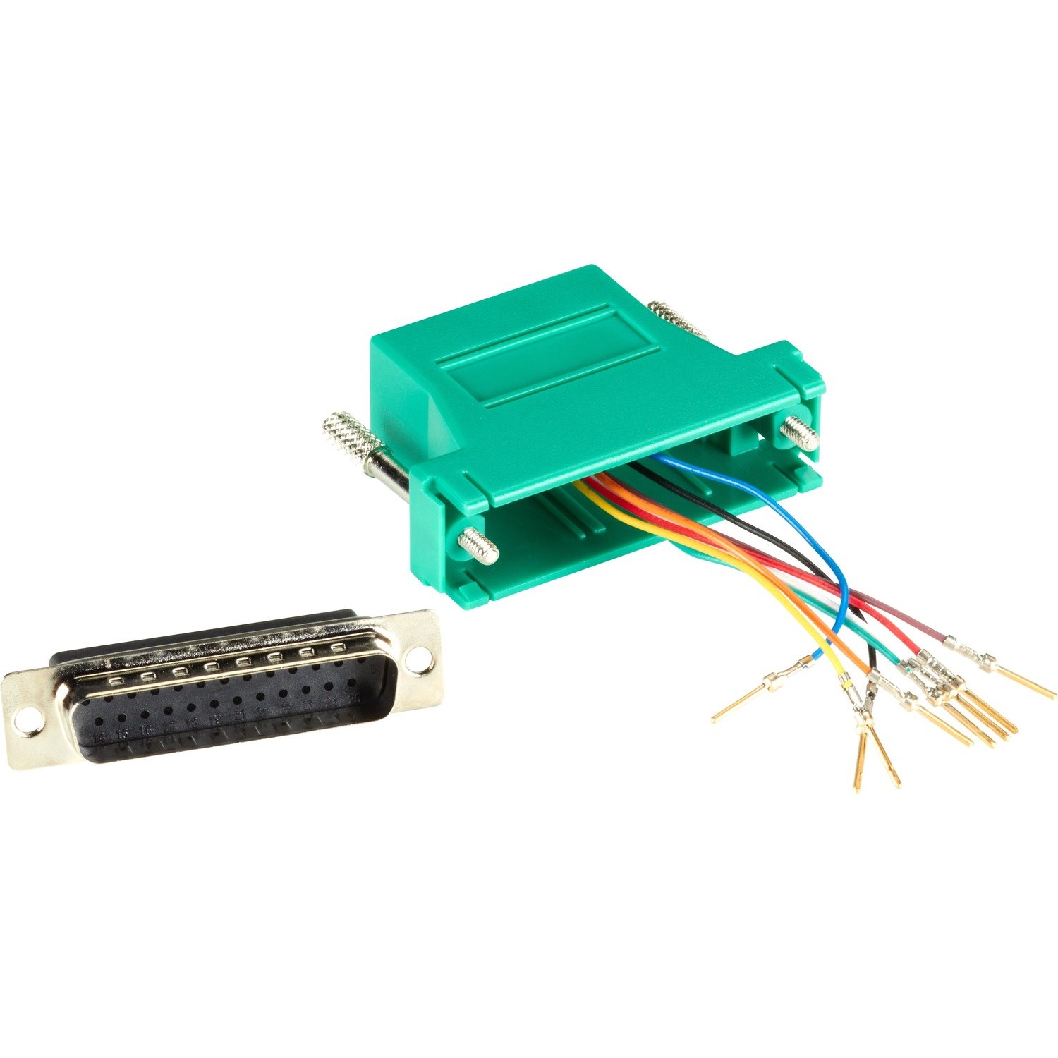 Black Box Modular Adapter Kit - DB25 Male to RJ45 Female, Green