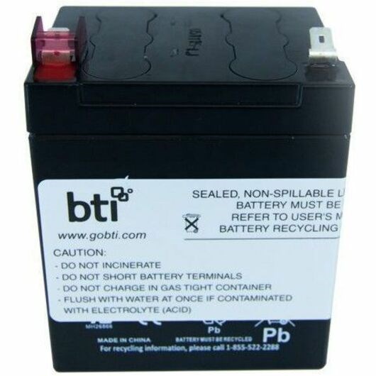 BTI 12V5.5A-T2-BATT-BTI 12V 5.5AH 1-CELL T2/F2 SEALED LEAD ACID BATTERY - 2yr Warranty