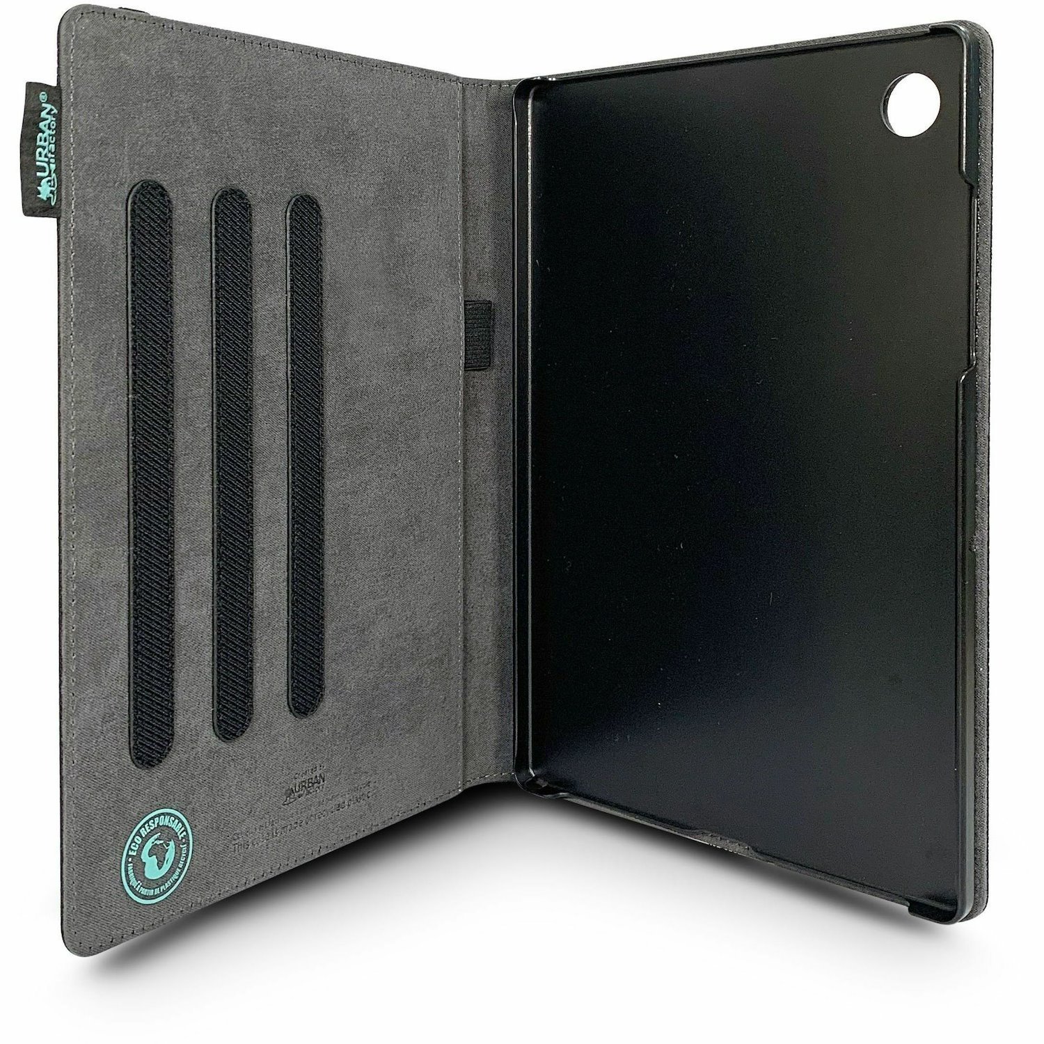 Urban Factory GREENEE Carrying Case (Portfolio) for 26.7 cm (10.5") Samsung Galaxy Tab A8 Tablet, Stylus - Black/Grey