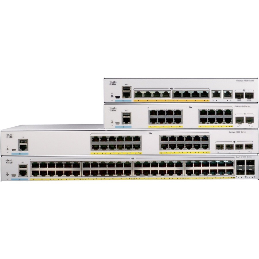 Cisco Catalyst 1000 C1000-48FP 48 Ports Manageable Ethernet Switch - Gigabit Ethernet - 10/100/1000Base-T, 1000Base-X - Refurbished