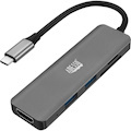 Adesso AUH-4020 USB Type C Docking Station for Monitor, Notebook, Tablet, Smartphone - Charging Capability - Memory Card Reader - SD - TAA Compliant