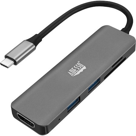 Adesso AUH-4020 USB Type C Docking Station for Monitor, Notebook, Tablet, Smartphone - Charging Capability - Memory Card Reader - SD - TAA Compliant