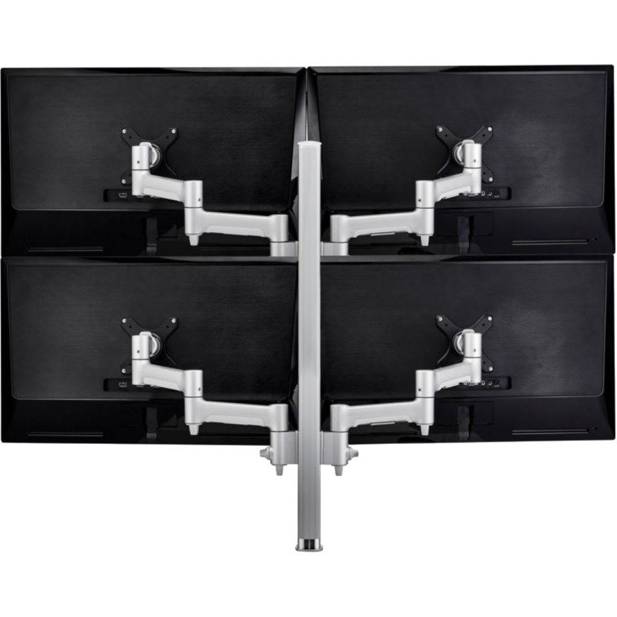 Atdec Modular AWMS-4-4675-H-S Desk Mount for Monitor, Flat Panel Display, Curved Screen Display - Silver