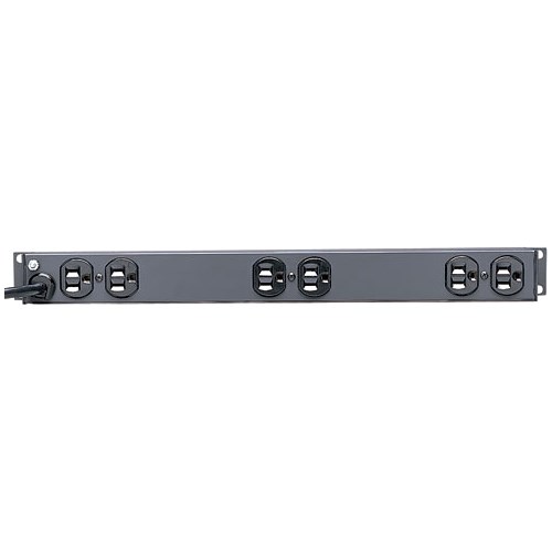 Eaton Tripp Lite Series 1U Rack-Mount Power Strip, 120V, 15A, 5-15P, 12 Outlets (6 Front-Facing, 6-Rear-Facing), 15 ft. (4.57 m) Cord