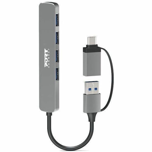 Port Connect USB Hub - USB Type A, USB Type C - 640 MB/s - Mouse, Keyboard, Flash Drive