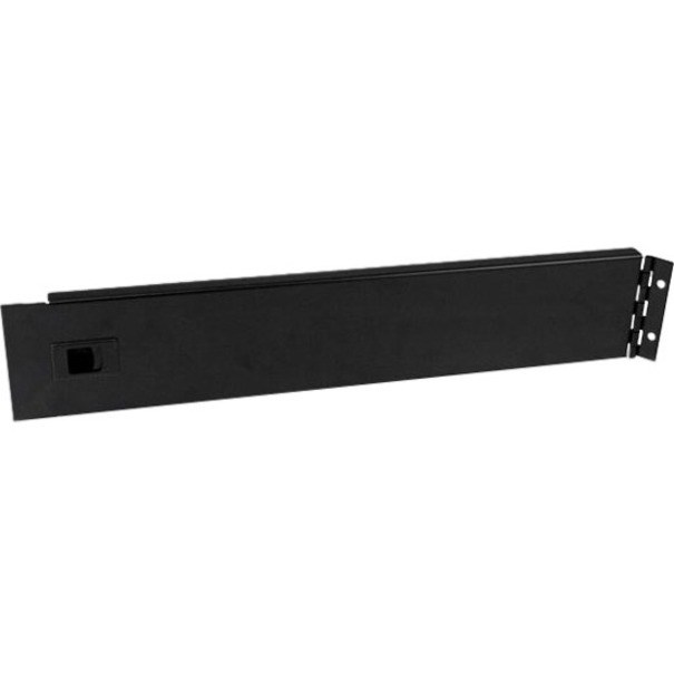 StarTech.com Blanking Panel - 2U - Hinged Rack Panel - 19in - Steel - Black - TAA Compliant - Tool-less Installation