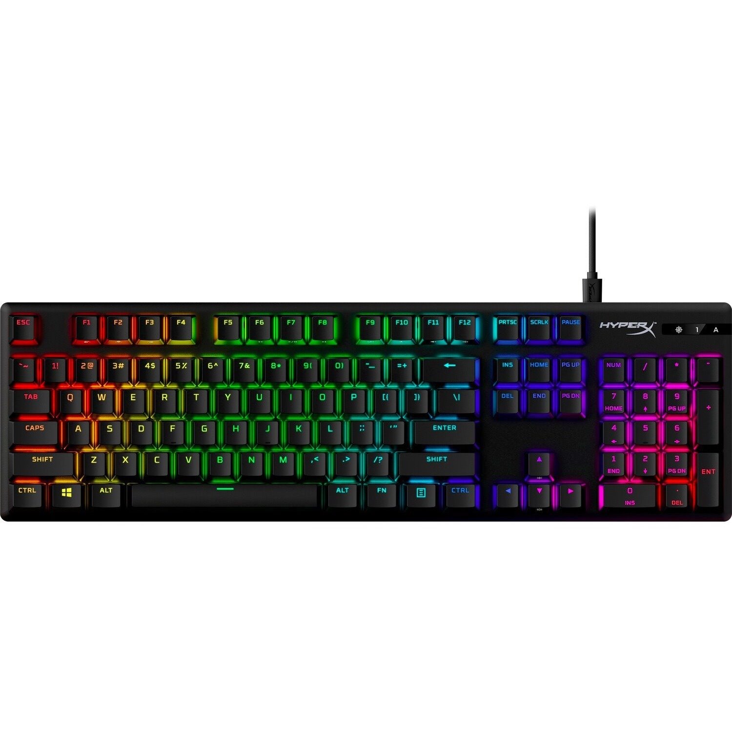 HyperX Alloy Origins PBT Rugged Gaming Keyboard - Cable Connectivity - USB 2.0 Interface - RGB LED - English (US) - Black