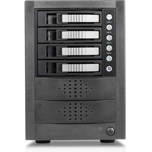 RAIDage JAGE5BT4HDSL Drive Enclosure 12Gb/s SAS, SATA/600 - Mini-SAS HD Host Interface Tower - Black, Silver